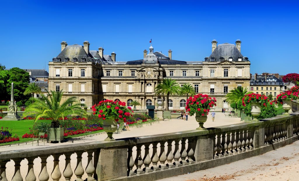 Luxembourg Palace and beautiful park in summer, Paris